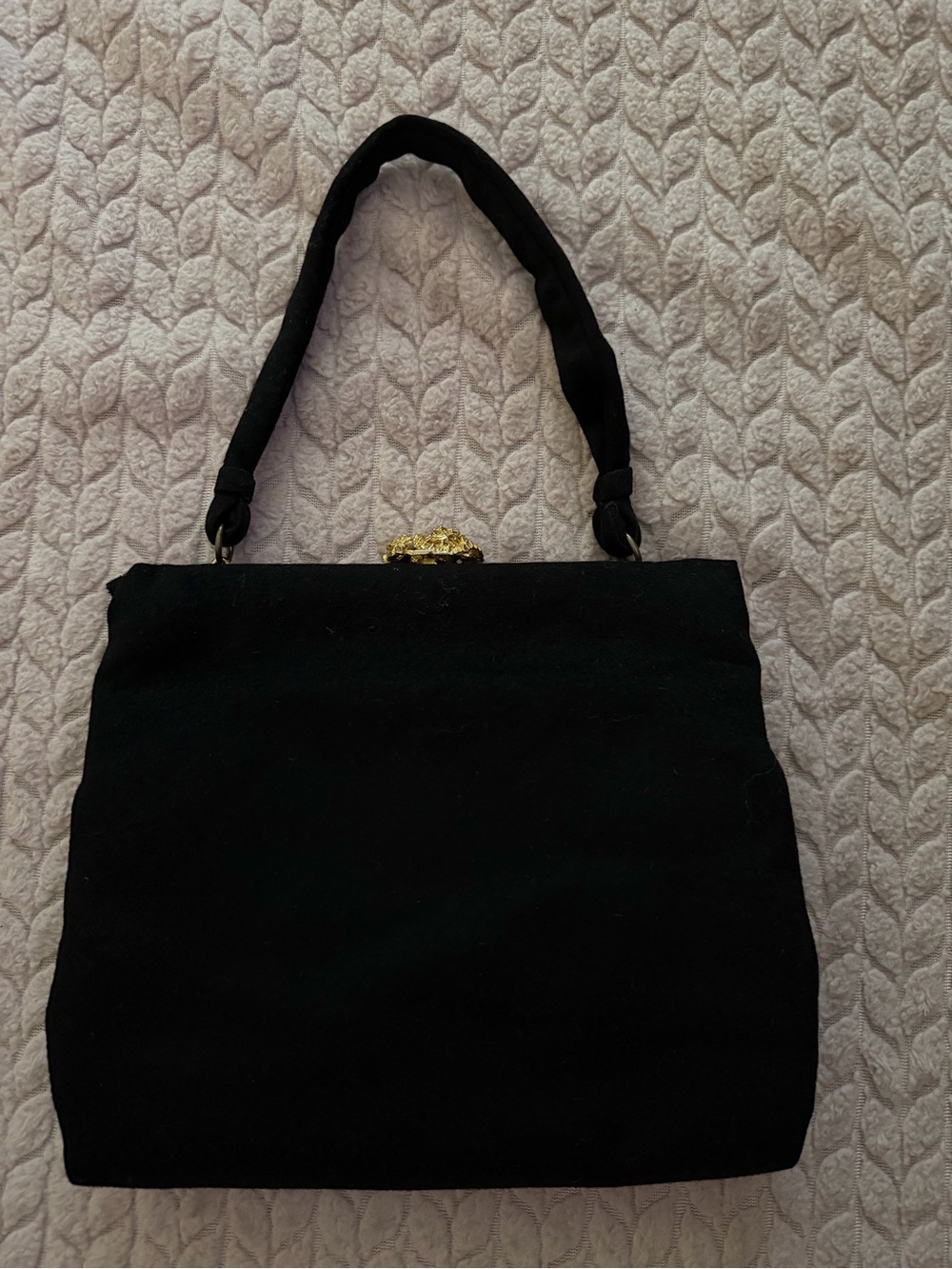 BAG BY Posef Black Wool Shoulder Purse